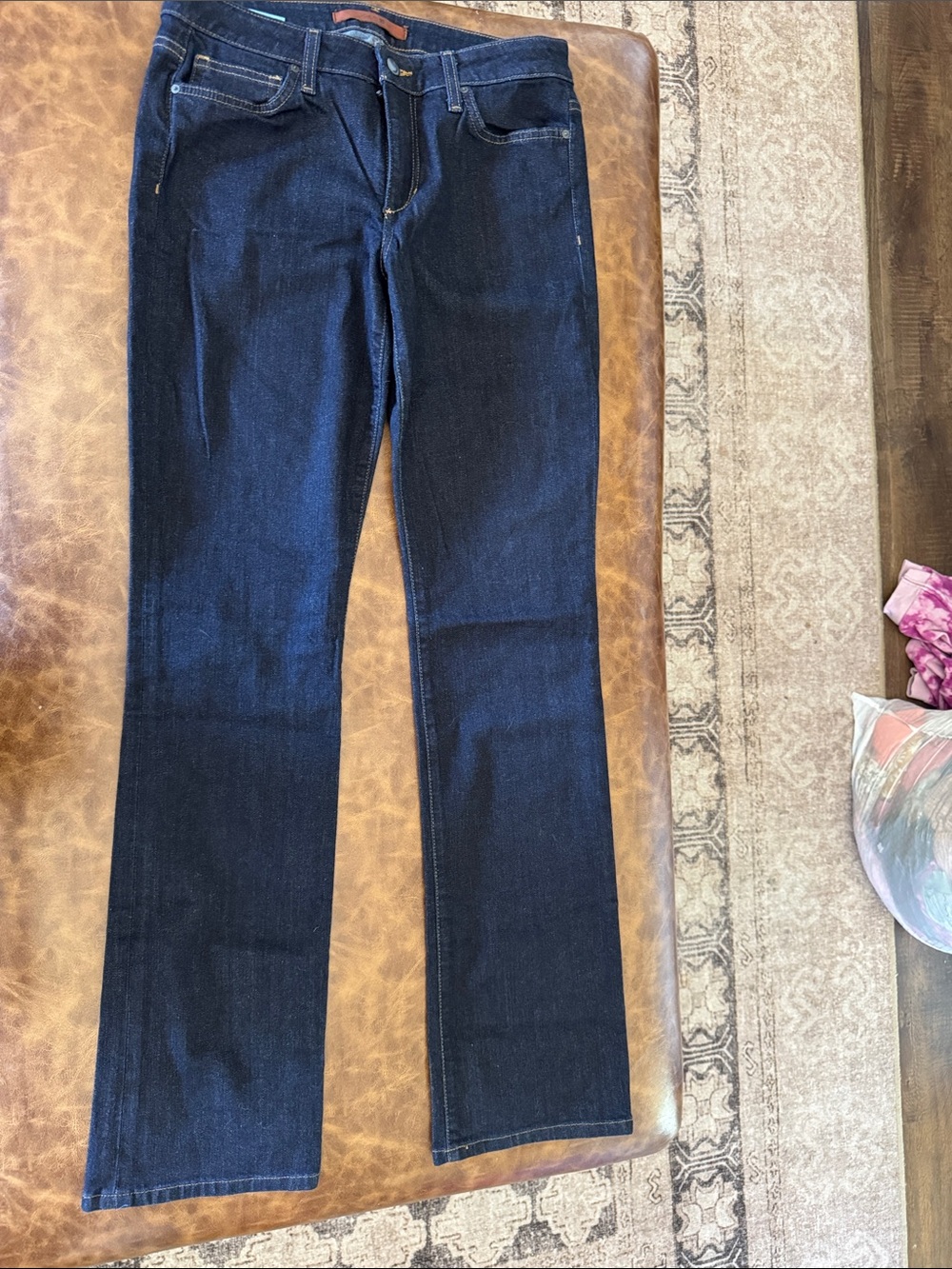 Joe's Curvy Mini Boot Cut Mid Rise Jeans Size 30 Everleight Dark Wash Skinny Leg